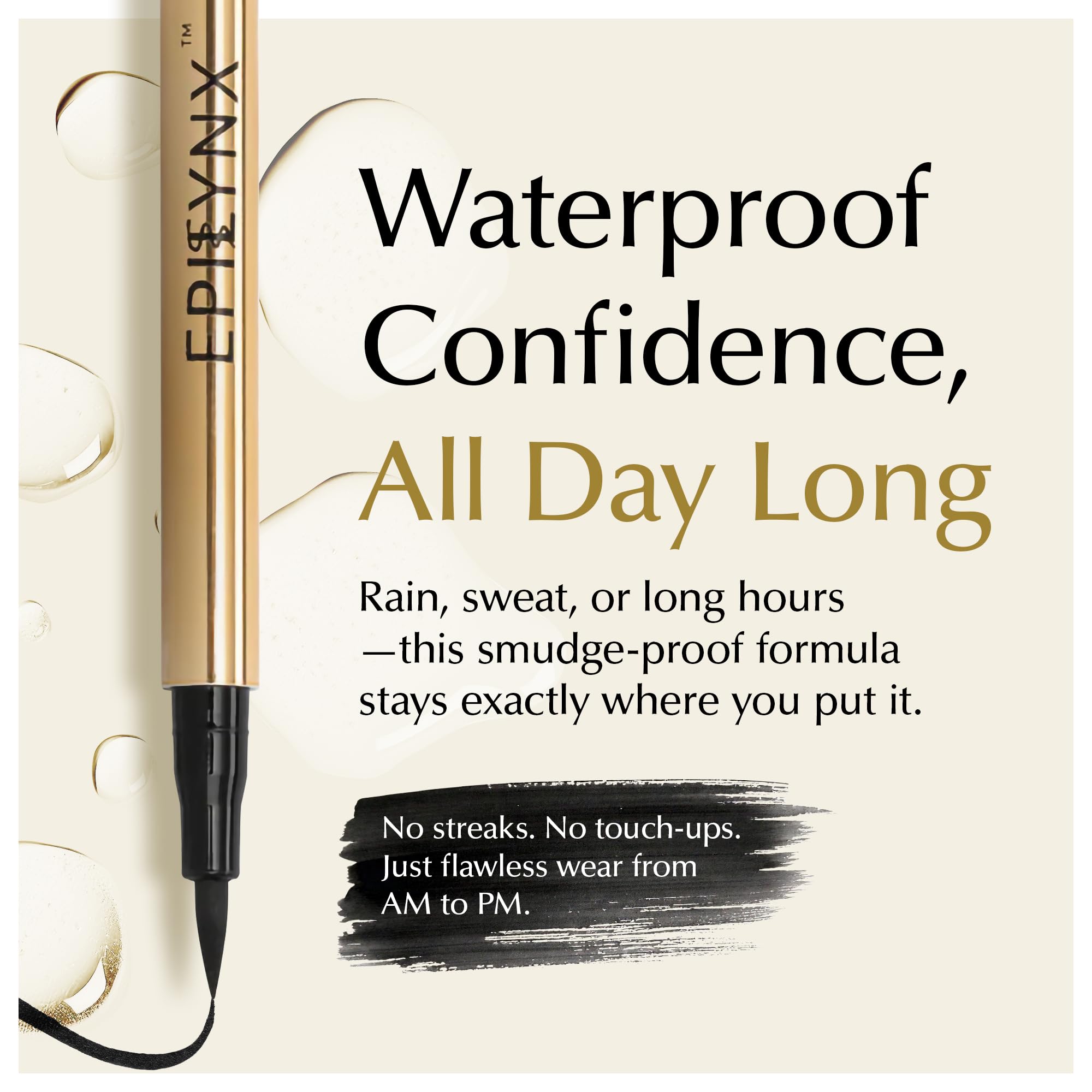 EPILYNX Rich black pigment for bold definition.