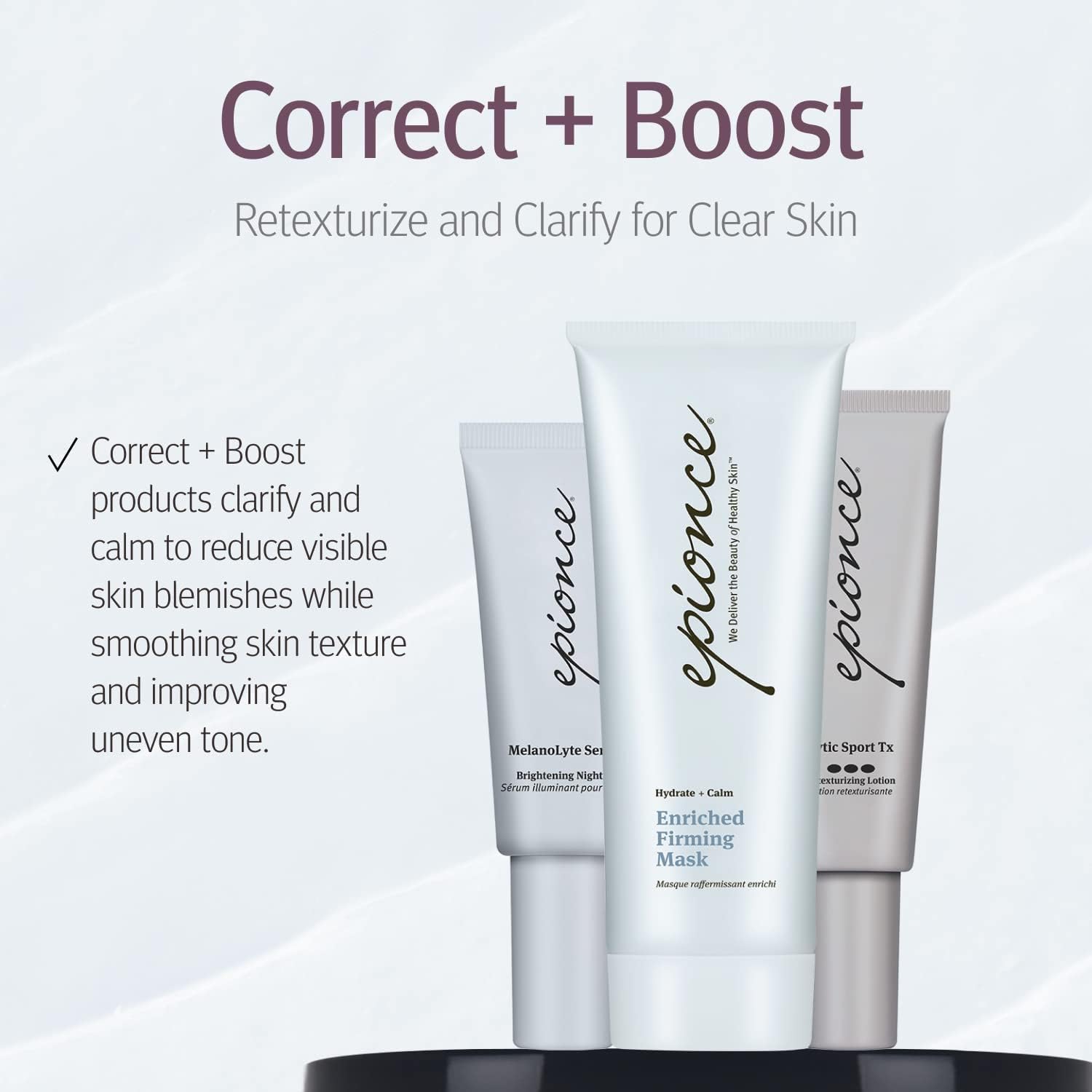 Pore-cleansing depiction with Epionce Lytic Tx during cleansing routine.