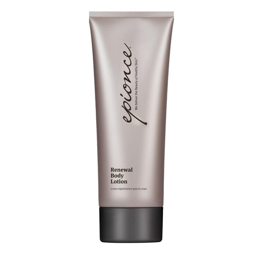 Epionce Renewal Body Lotion bottle showing hydrating anti aging formula