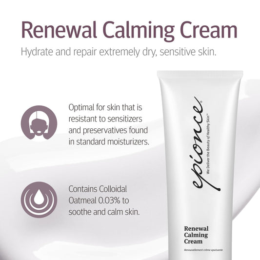 Epionce Renewal Calming Cream applied to dry skin on body for barrier support