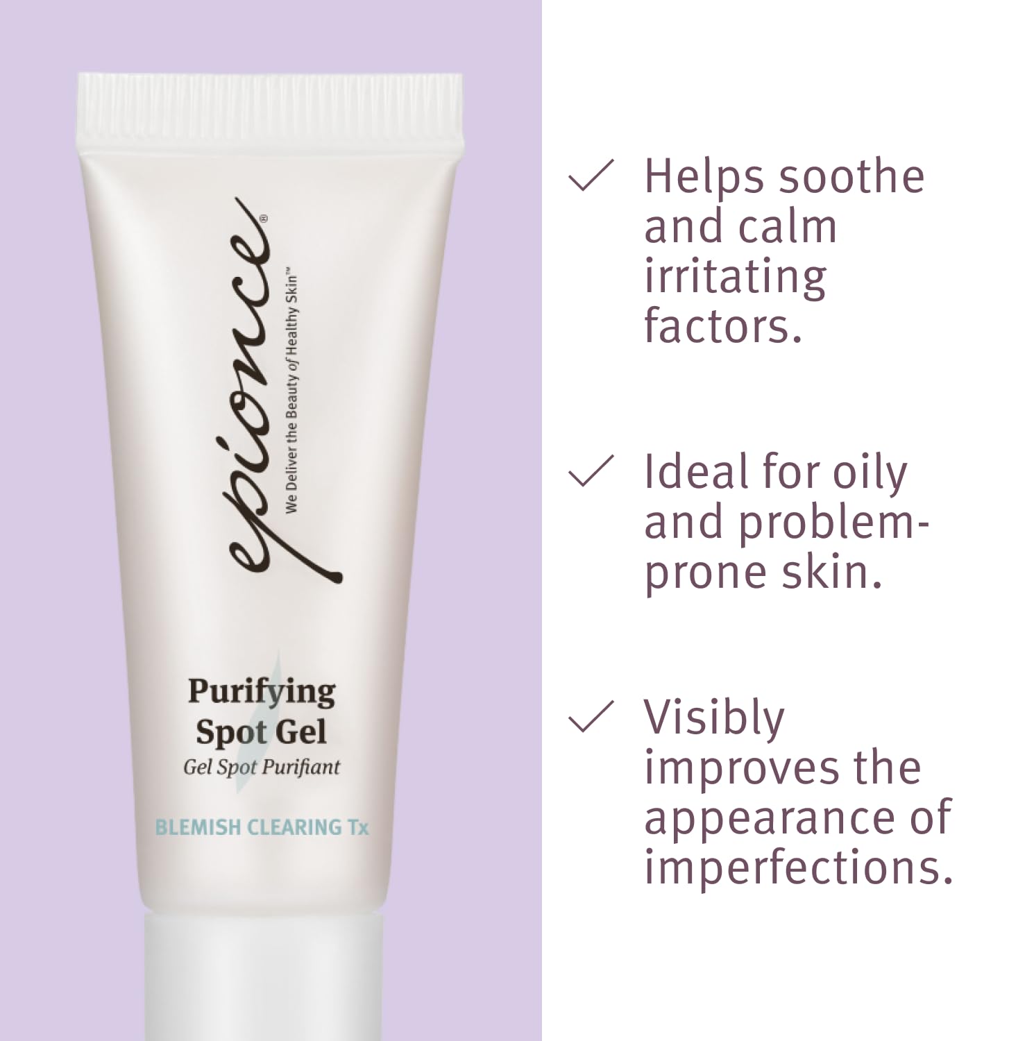 Close-up of Epionce gel texture for quick absorption.