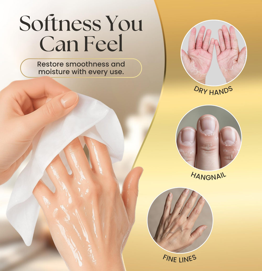 Epocha shea butter-infused gloves offer nourishing care overnight.