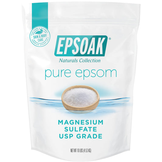 Epsoak Epsom Salt 10 lb bag dissolves quickly for a soothing bath