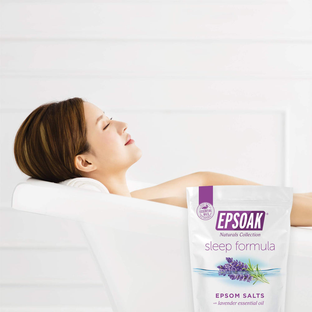 Epsoak lavender aroma fills bath with a calming scent.