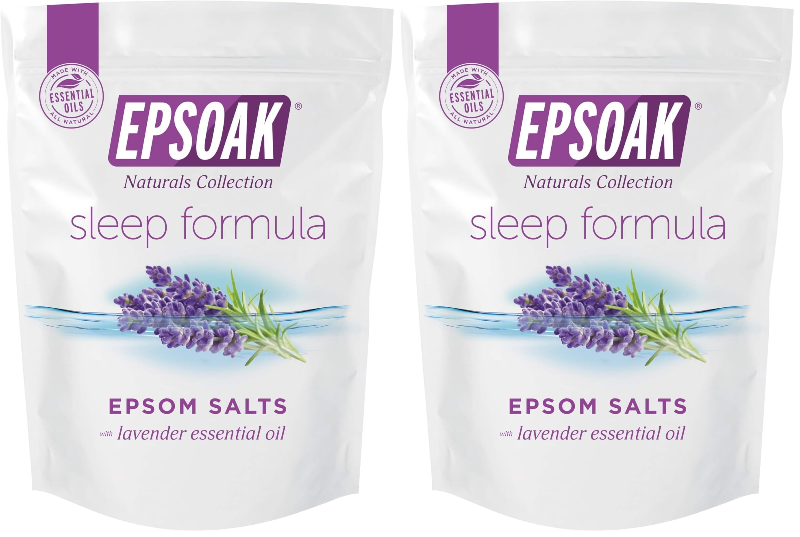 Epsoak Lavender Sleep Bath Salt 2 lb bag ready for a relaxing soak.
