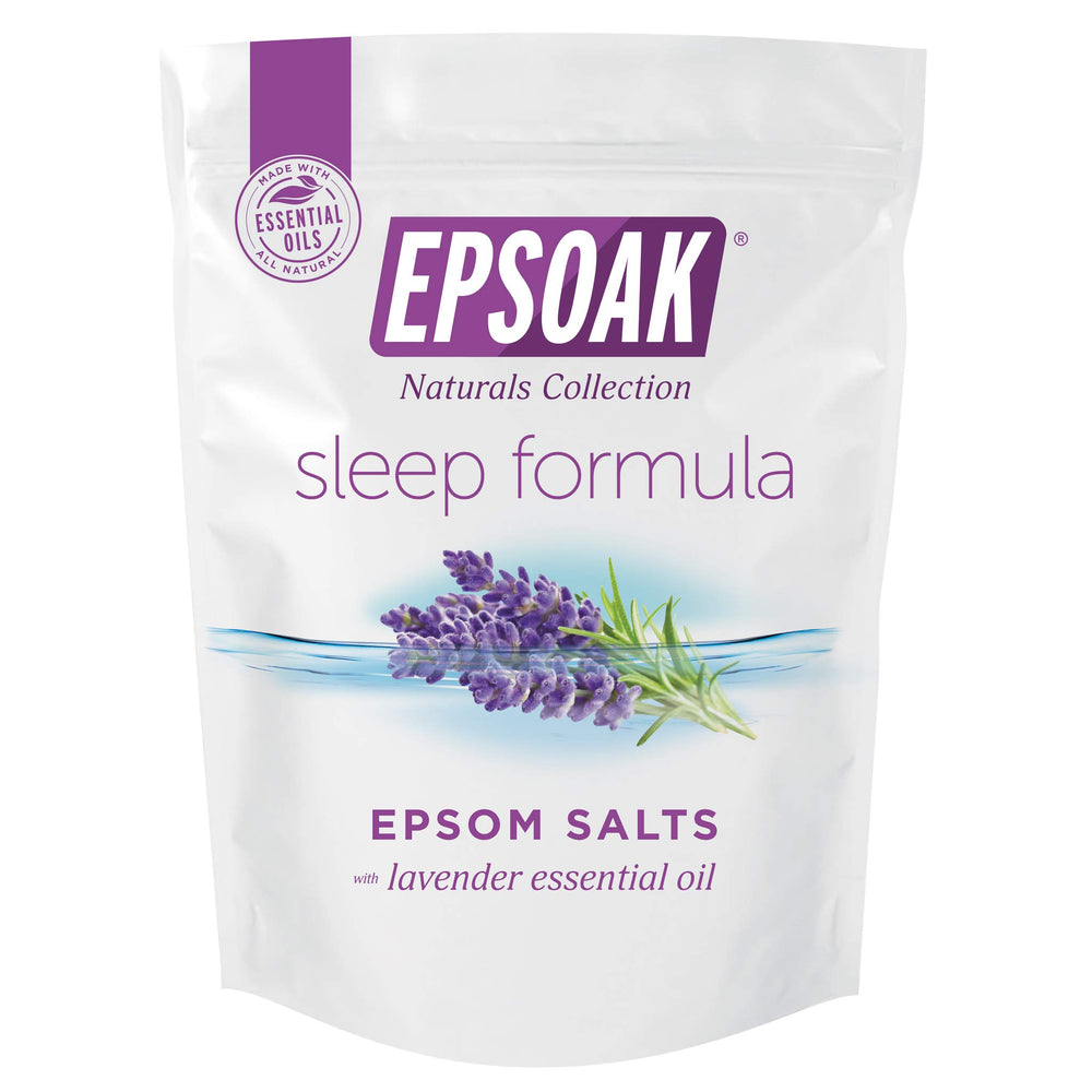 Epsoak Sleep Formula bottle ready for a calming night ritual.