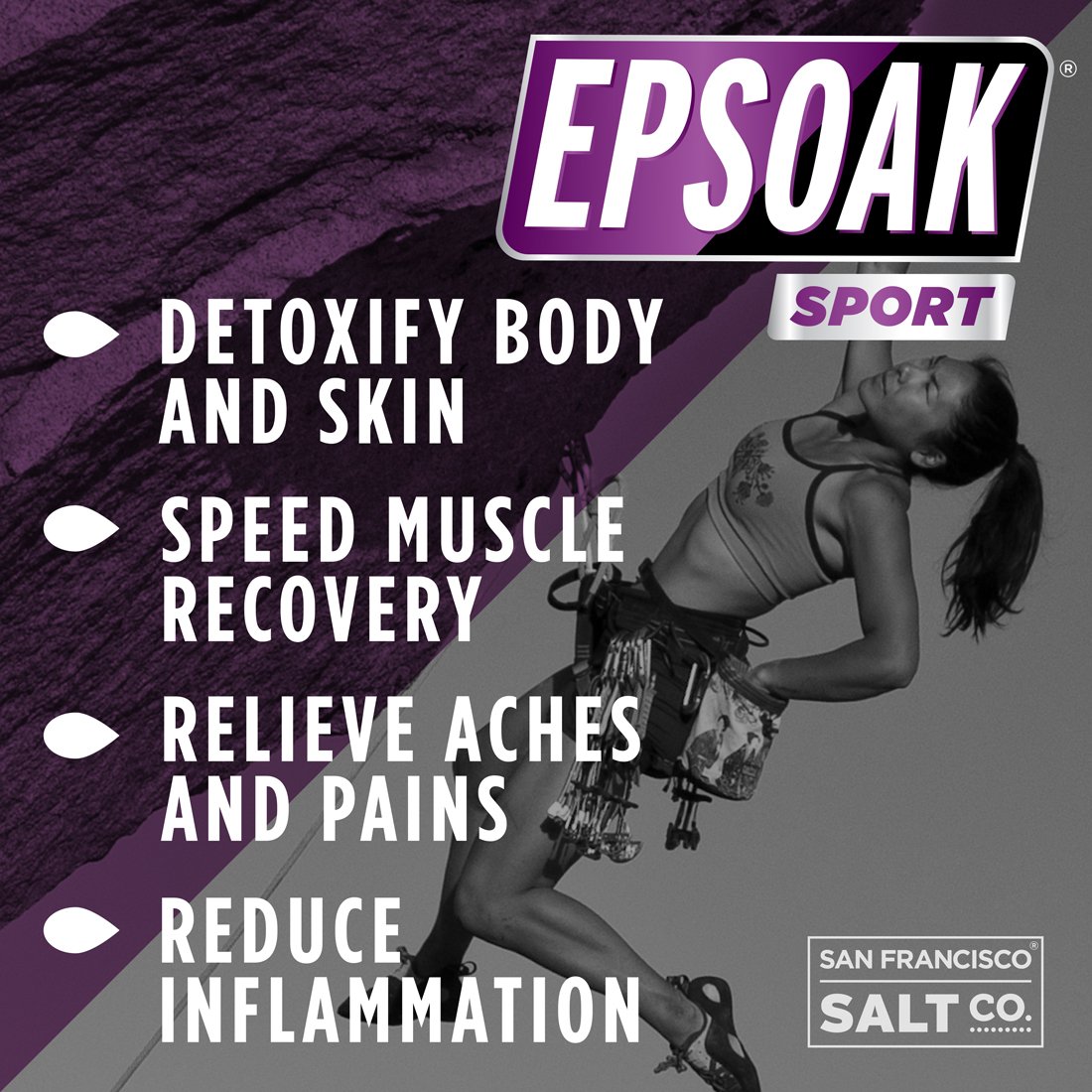 Epsoak Sport dissolving in warm water creates a silky, therapeutic soak
