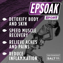 Epsoak Sport dissolving in warm water creates a silky, therapeutic soak