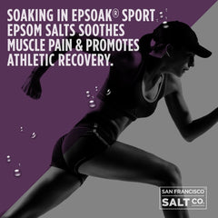 Epsoak Sport lavender oil drop adds calming aroma to the soak