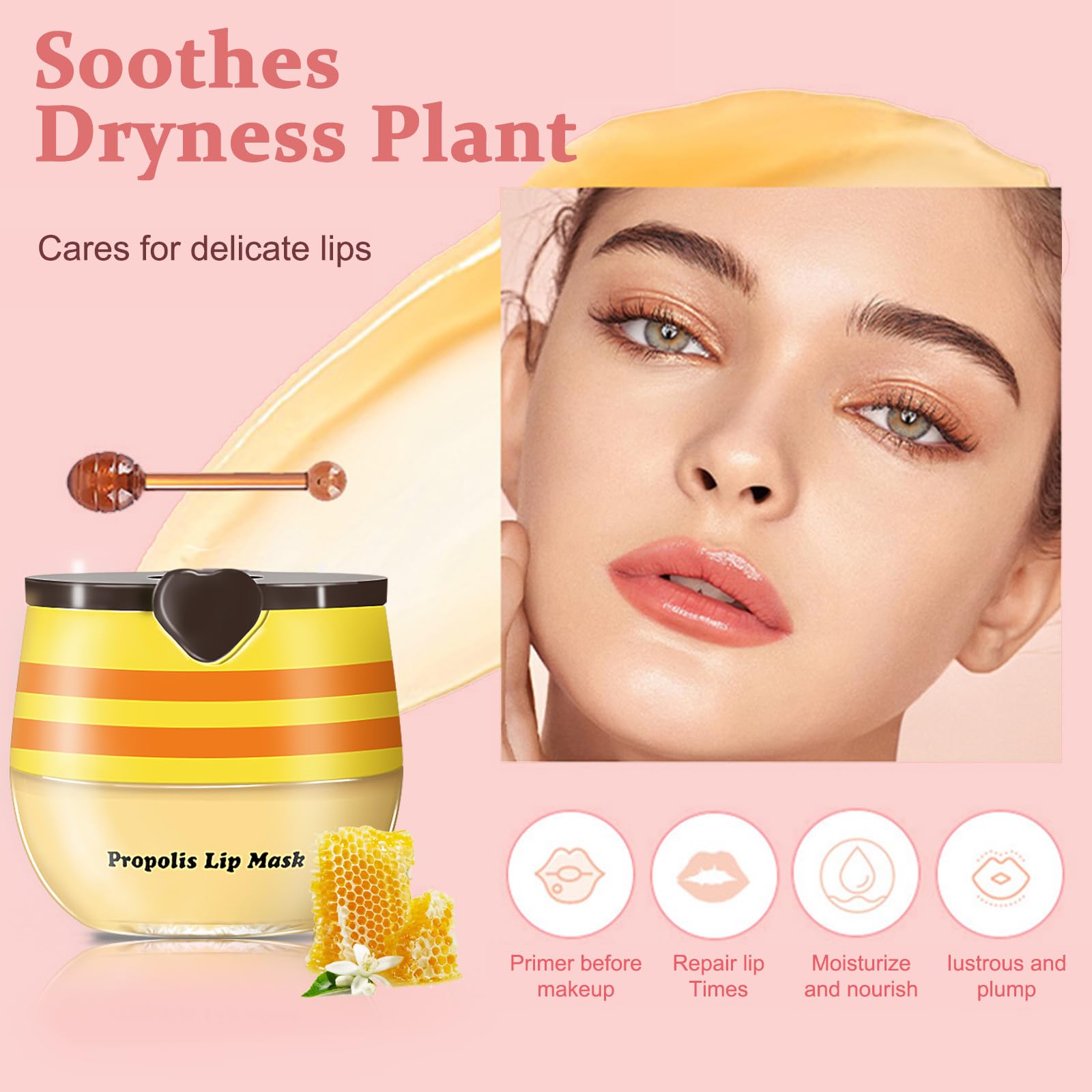 Eqimznv propolis lip mask with natural extracts for nourished lips