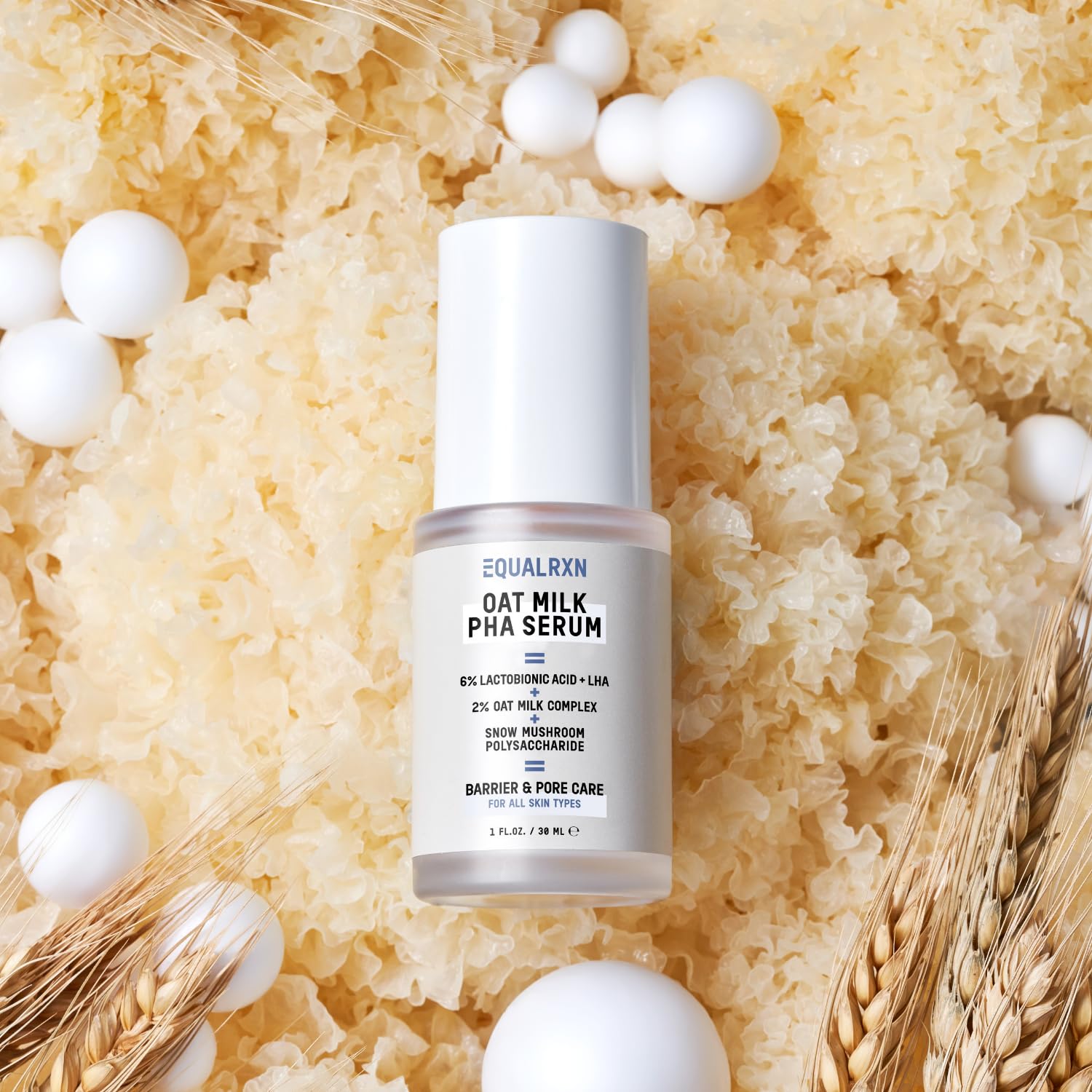 EqualRXN Oat Milk PHA Serum texture swirl shows creamy, soothing exfoliation