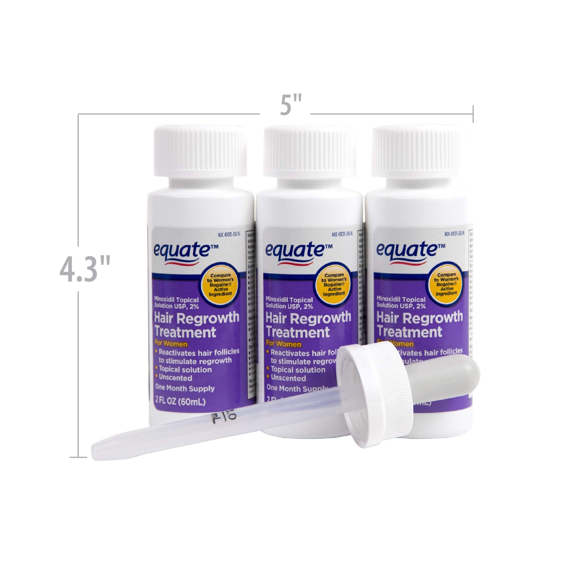 Equate Hair Regrowth Treatment application scene illustrates discreet daily use