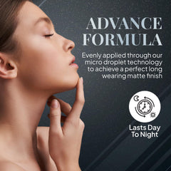 Swatches show buildable coverage for day-to-night looks with ERA Beauty Face Spray.