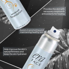 Tattoo coverage demonstration using ERA Beauty Face Spray Makeup Y7 Carmel.