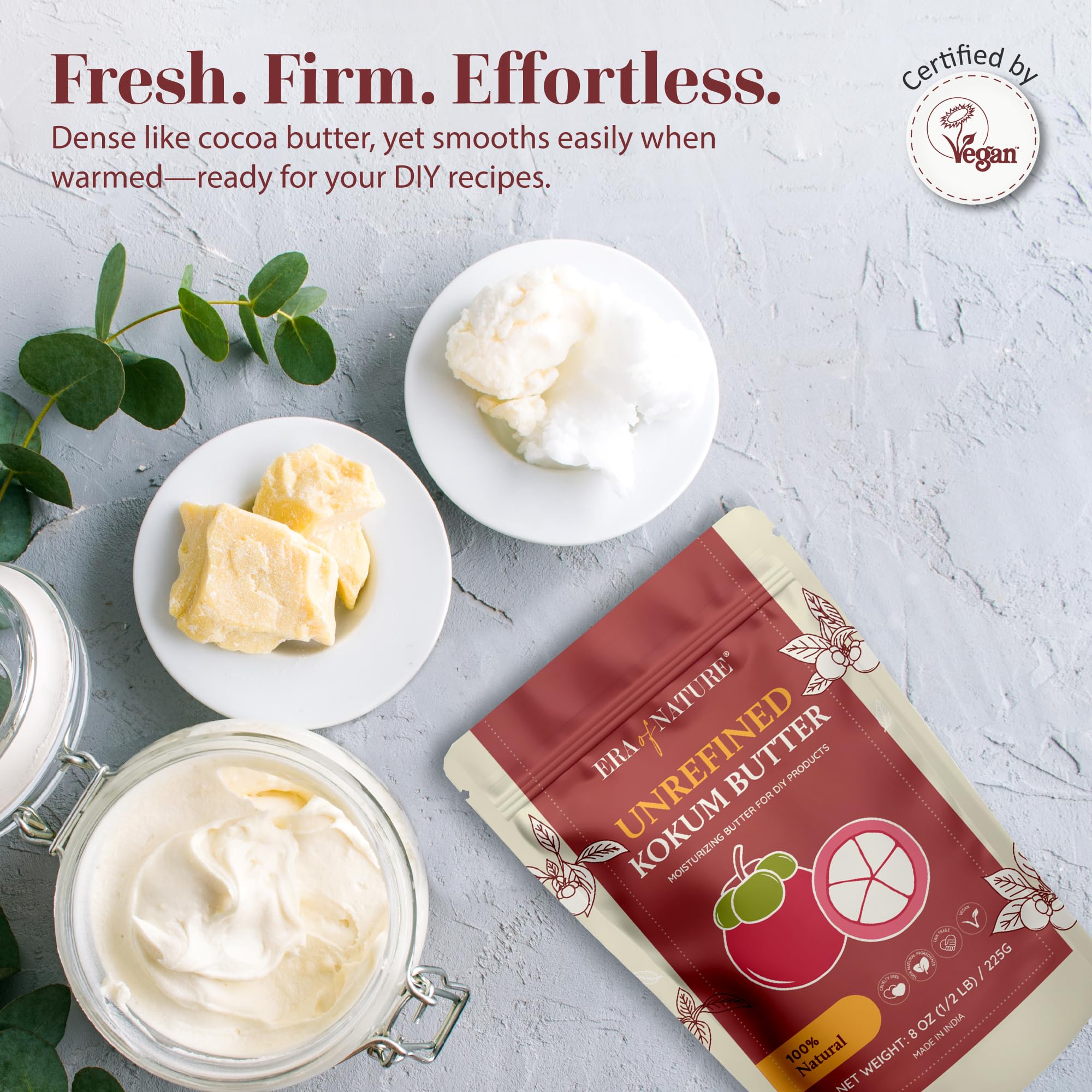 Era of Nature Kokum Butter Raw ideal for dry patches and sensitive skin care.