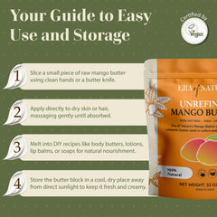 Era of Nature mango butter block for hair care adds shine and softness.