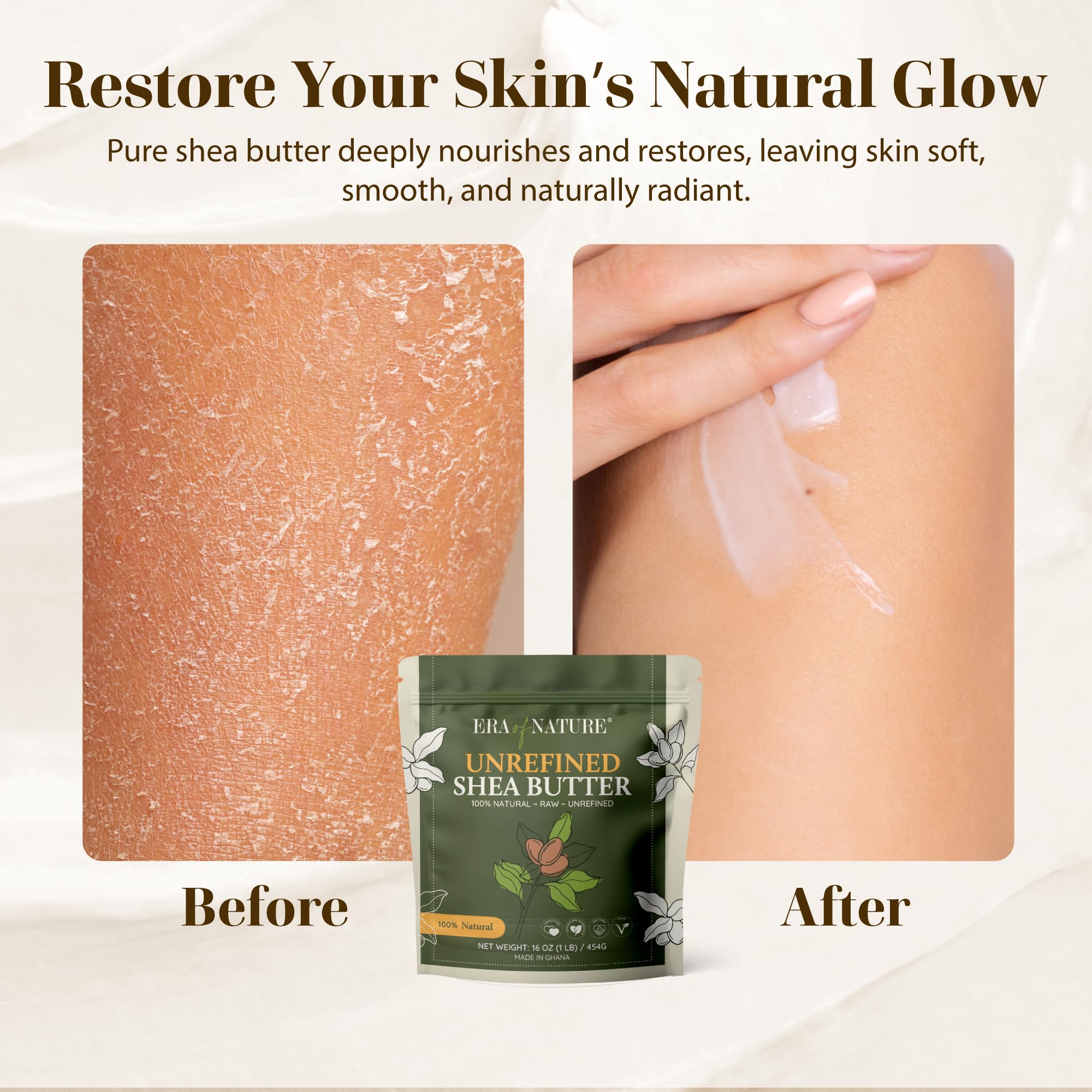 Era of Nature lip balm base using shea butter.