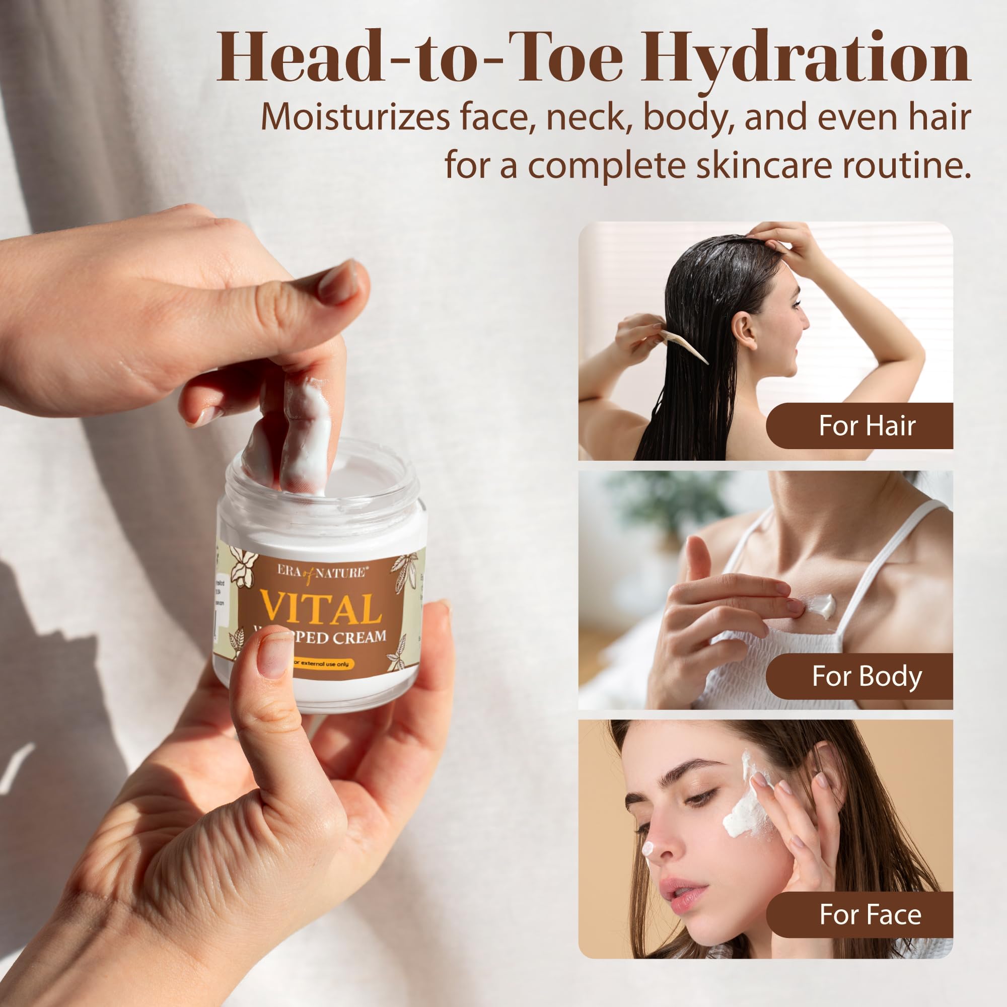 Era of Nature vegan cruelty-free formula provides hydration for dry skin.