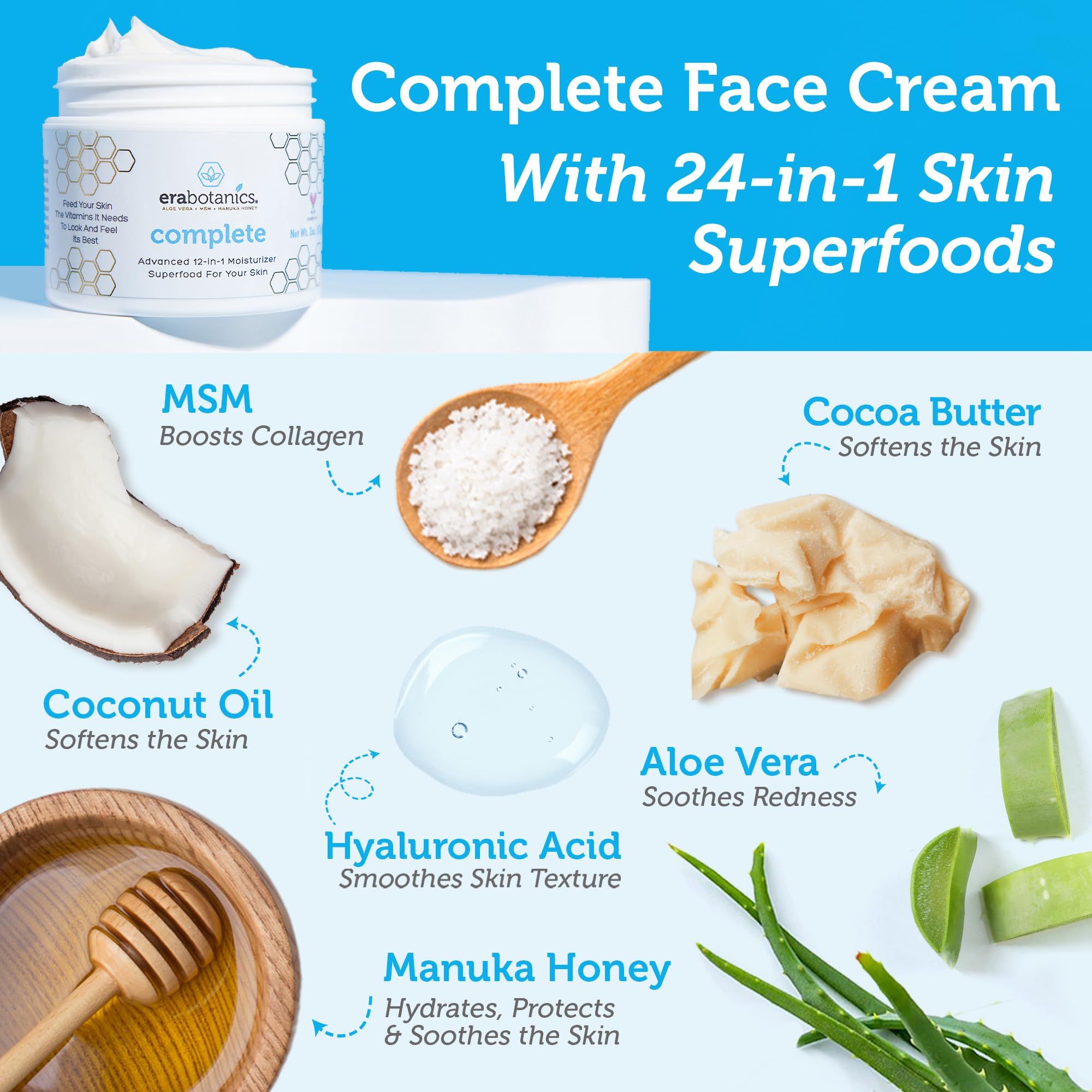 Creamy texture swatch visible on Era Organics face moisturizer