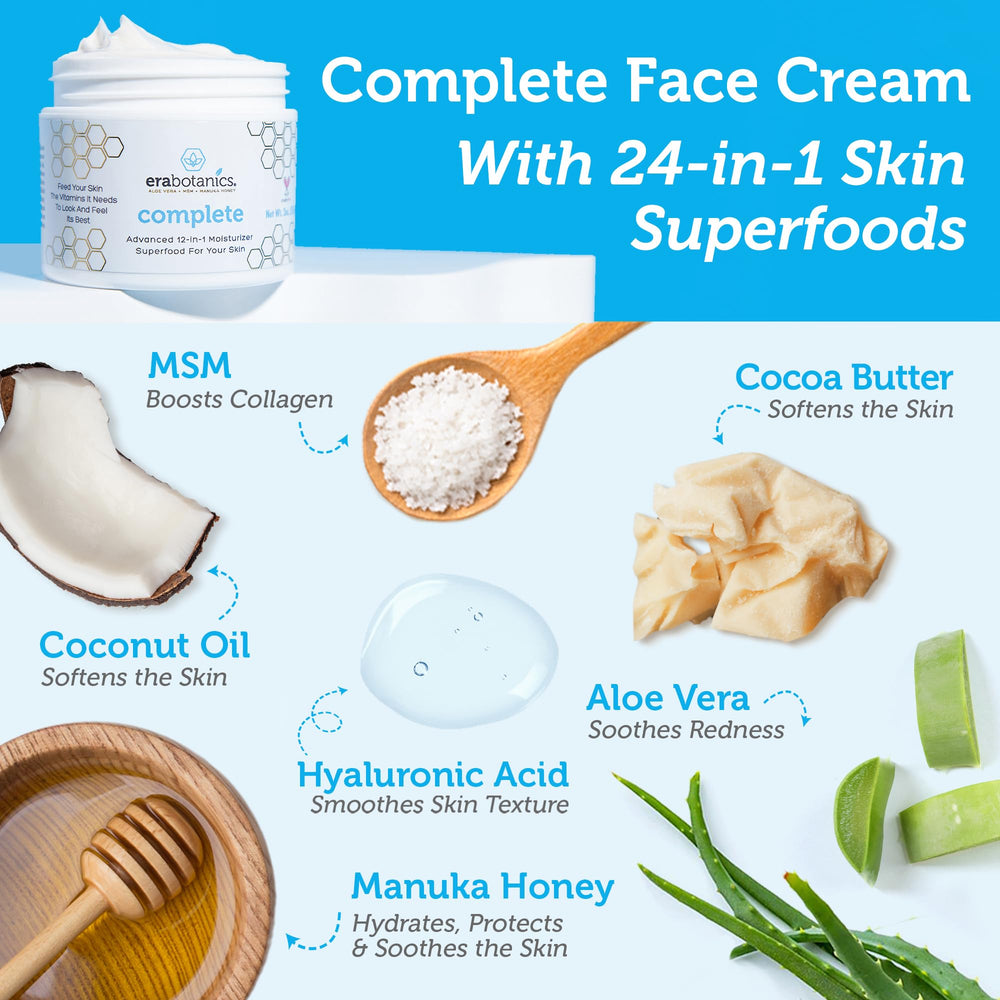 Creamy texture swatch visible on Era Organics face moisturizer