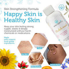 Era Organics natural scar care oil applied to dry skin for elasticity support