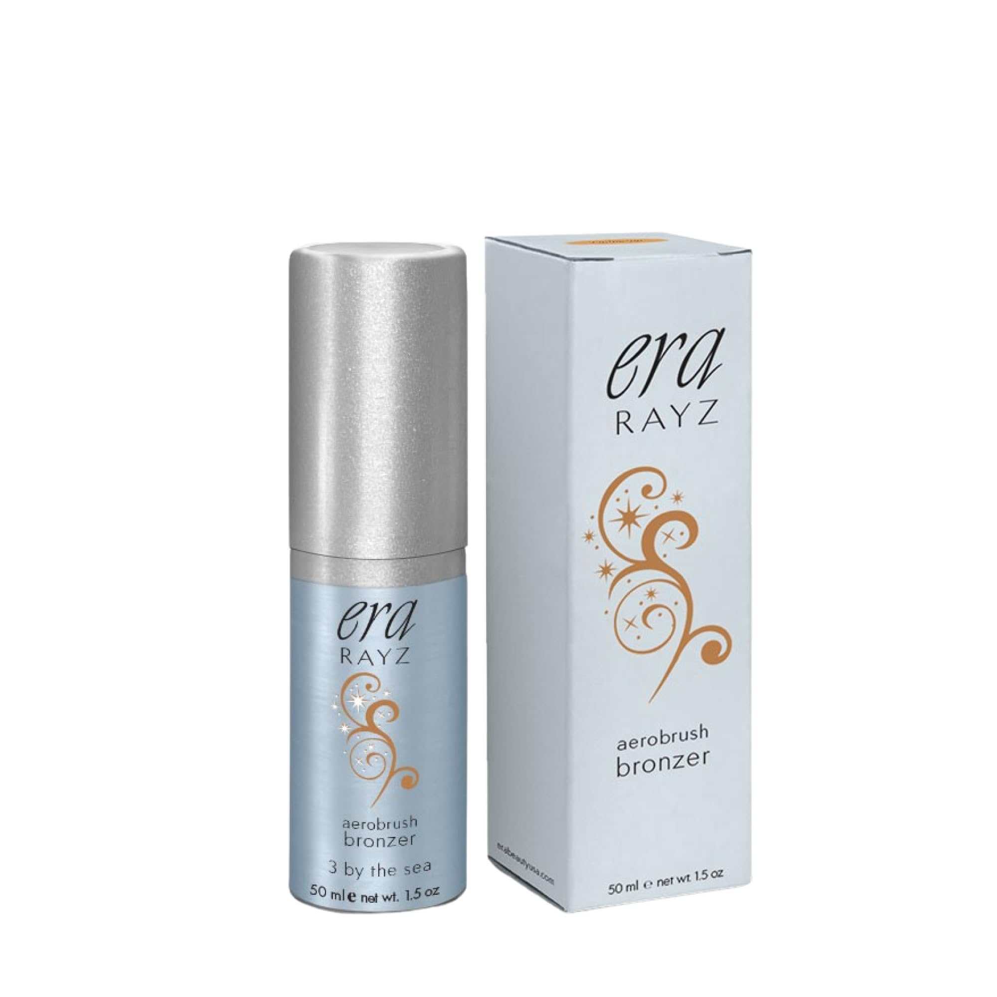 ERA Beauty Rayz airbrush bronzer with buildable coverage for face and body.