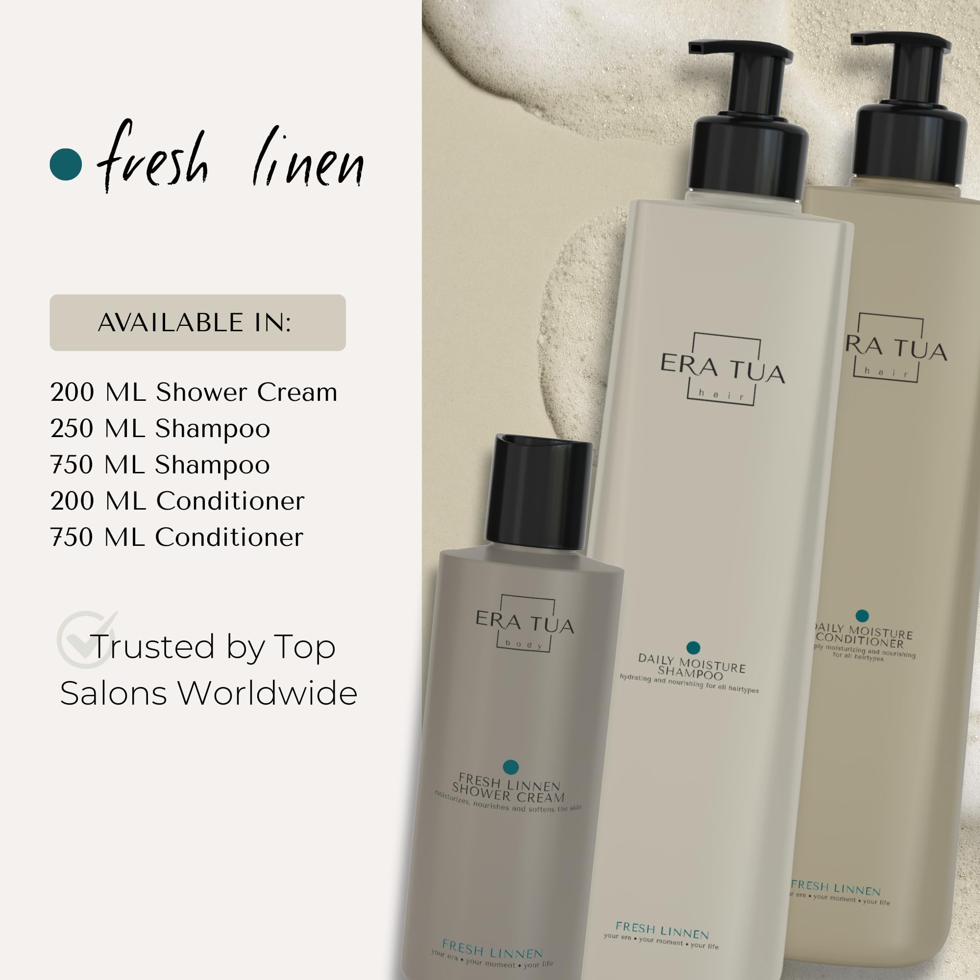 Dutch-made ERA TUA formula delivers gentle cleansing for dry hair