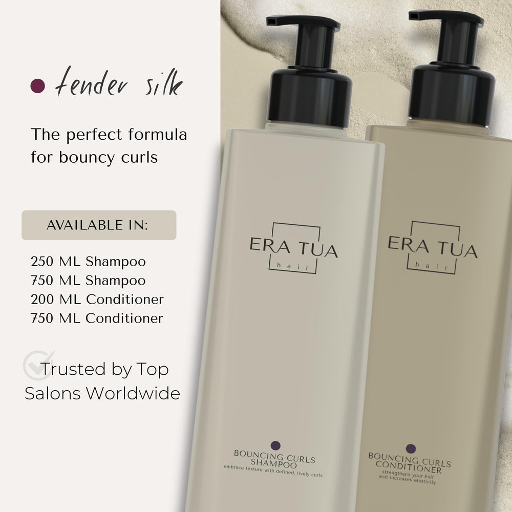 Shiny curls after use captured in ERA TUA Tender Silk Bouncing Curls scene.