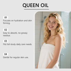 Erae Queen Oil on the tummy area promotes hydration and smooth skin.