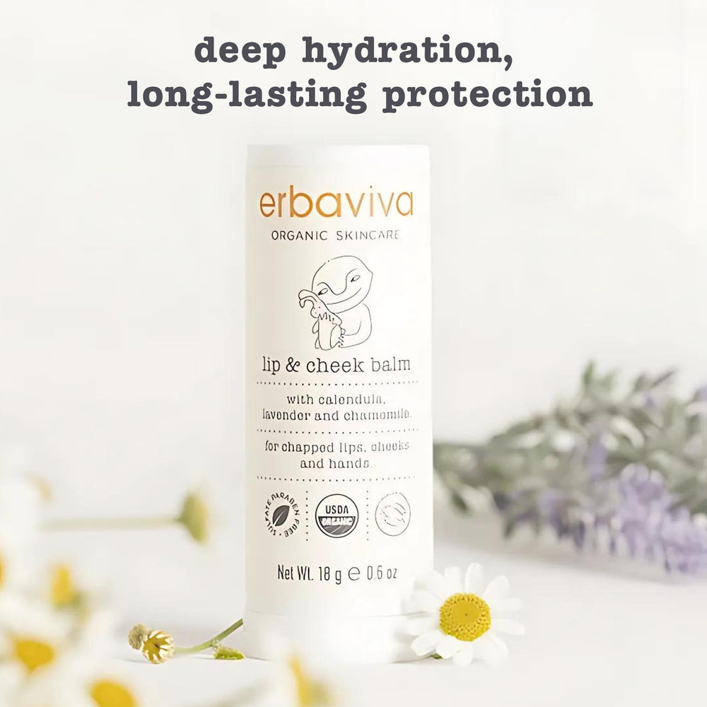 Erbaviva Baby Face Balm Stick nourishes delicate skin with a gentle glide.