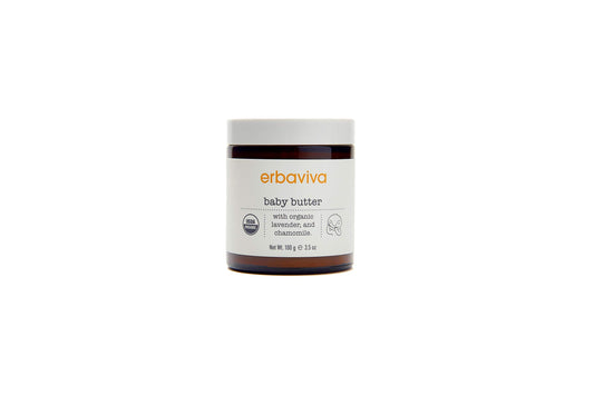 Erbaviva Organic Baby Butter application delivering rich moisture for delicate skin.