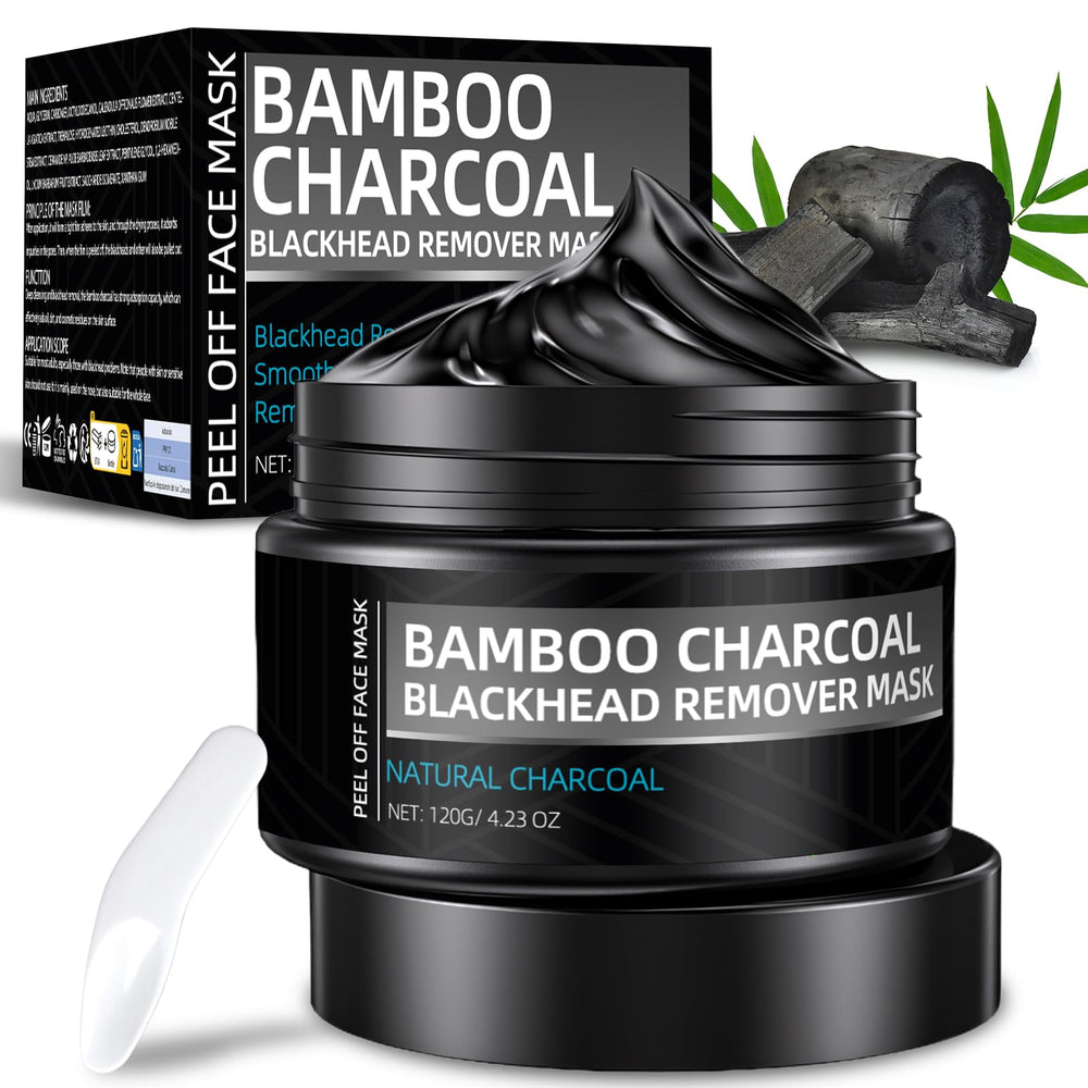 Erigathe Charcoal Peel Off Mask applied to face for deep cleansing.