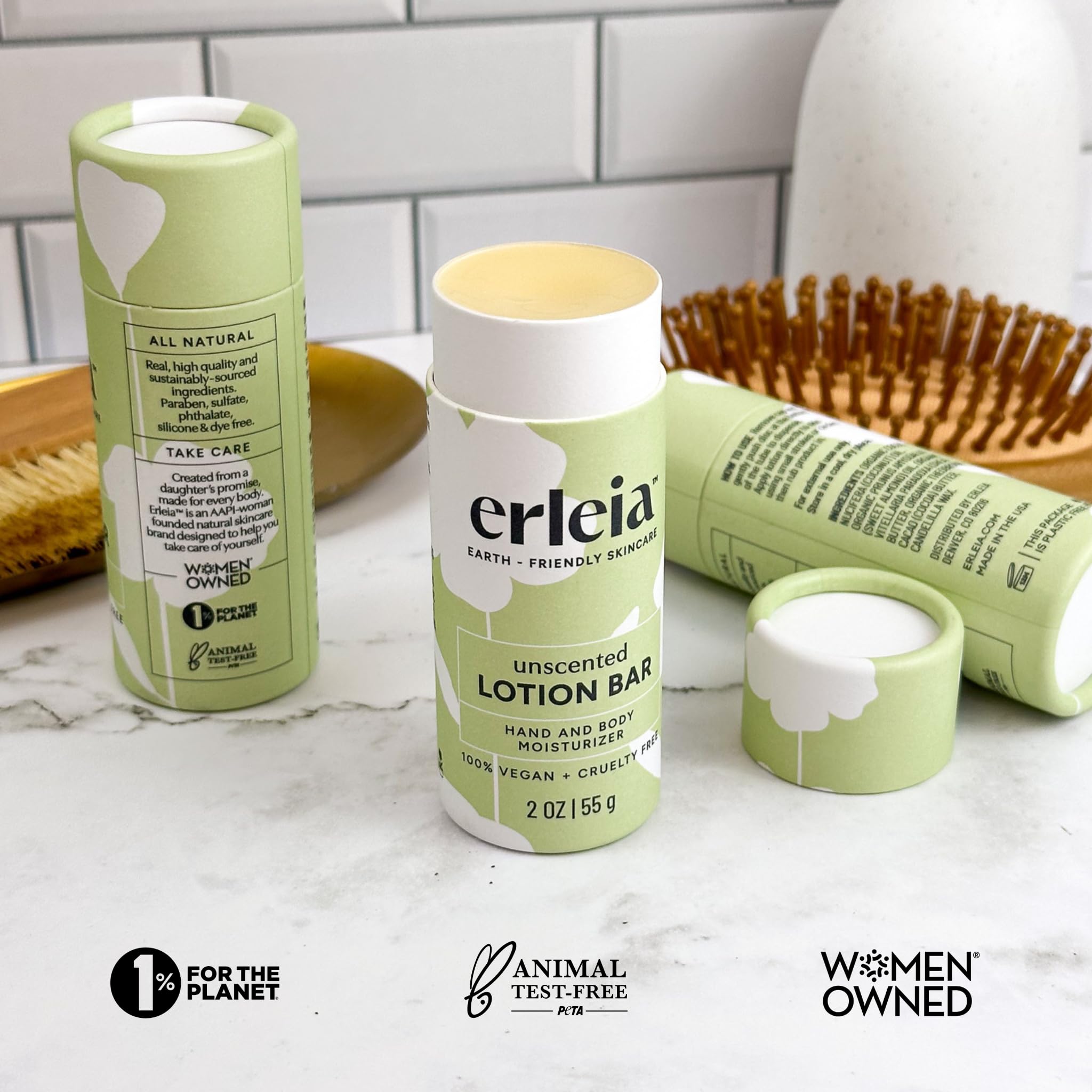 Erleia eco packaging showcases sustainable, plastic-free packaging.