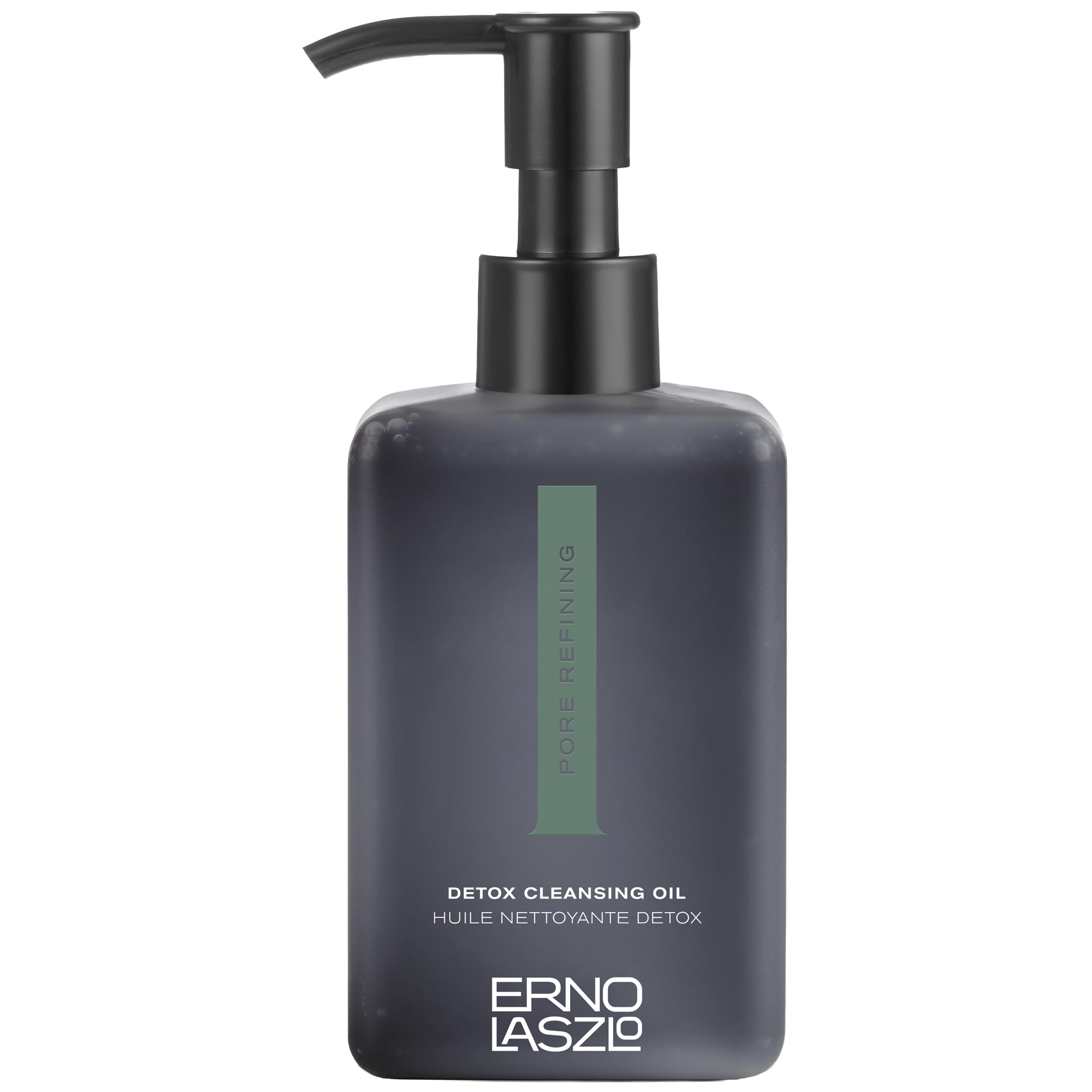 Erno Laszlo Detox Cleansing Oil bottle pours to dissolve makeup.