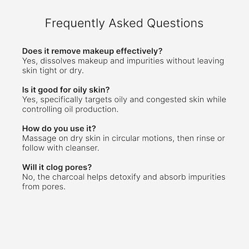 Detox Cleansing Oil logo and key ingredients charcoal and Shea Butter.