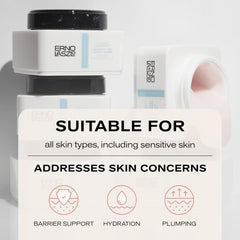 Mask placed on the face to illustrate leave-on overnight use.