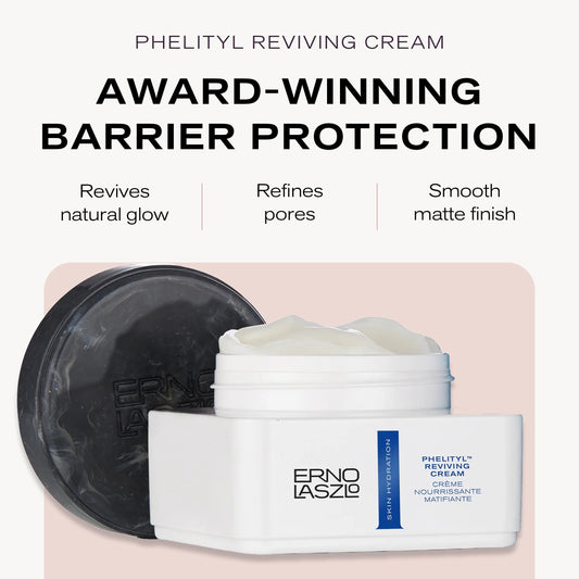 Close-up texture of Erno Laszlo Phelityl Reviving Cream showing velvety hydration