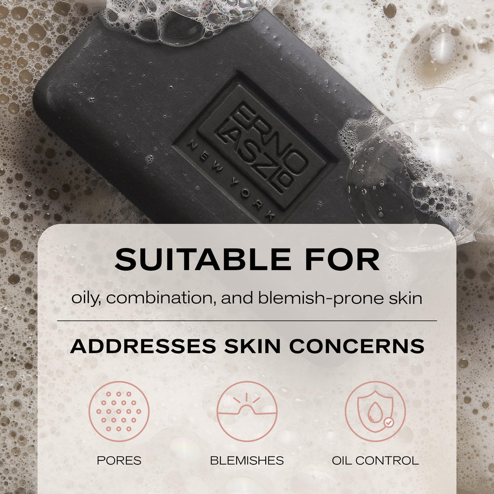 Foamy lather from Erno Laszlo Sea Mud bar on skin.
