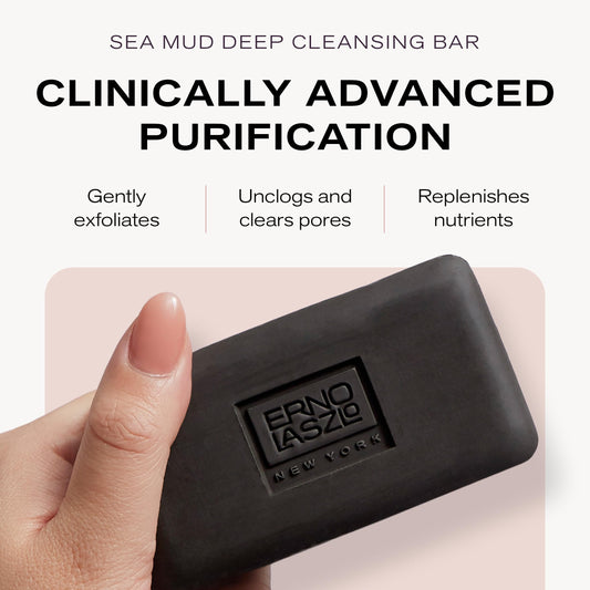 Erno Laszlo Sea Mud bar in water creating a creamy cleansing lather.