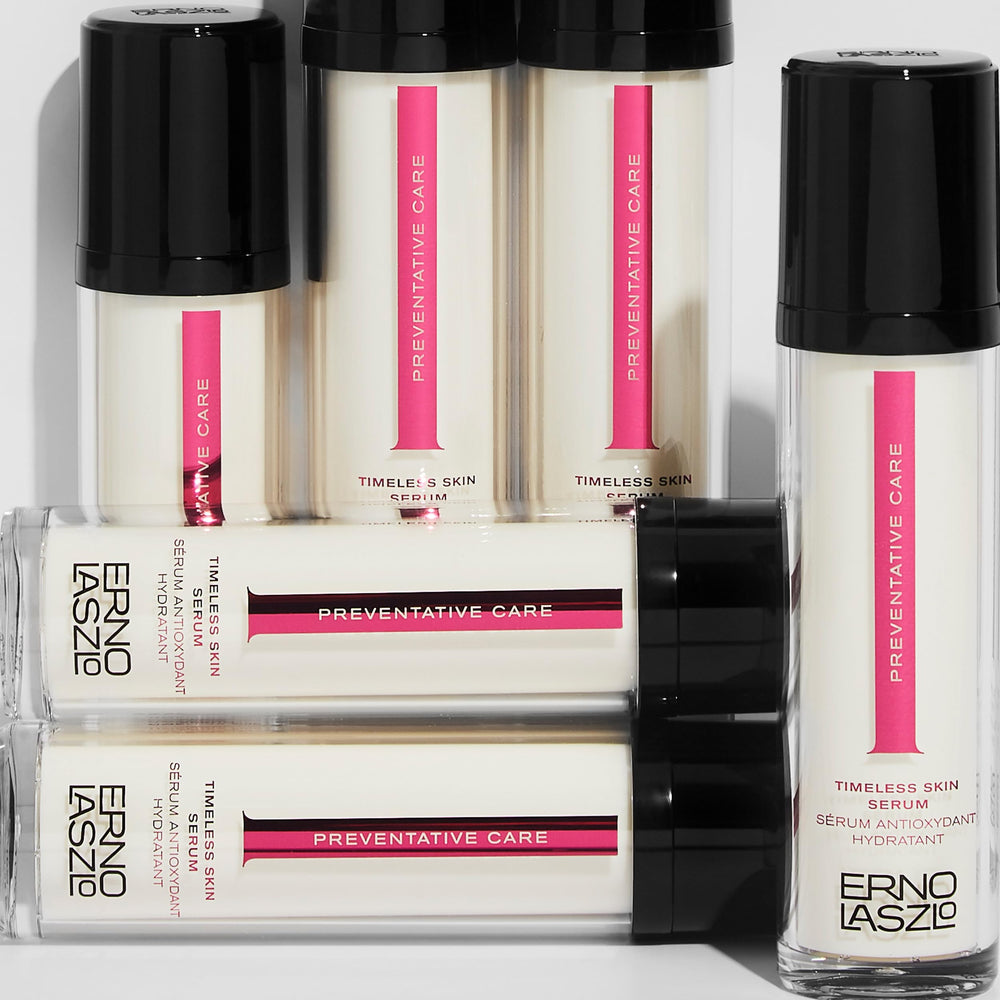 Erno Laszlo Timeless Serum texture on skin indicating moisture feel.
