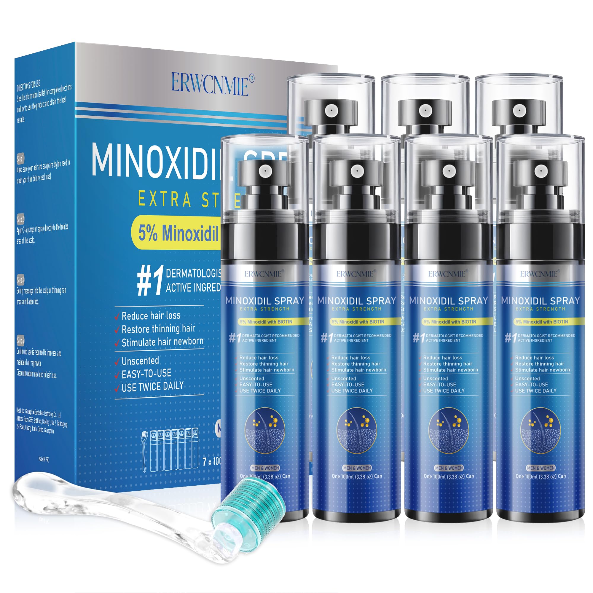 ERWCNMIE 5% minoxidil spray bottle for scalp hair growth