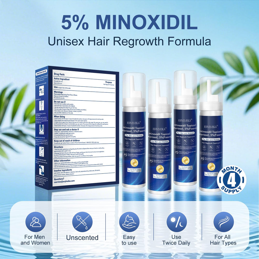 ERYLVEKA minoxidil foam on scalp during scalp treatment session