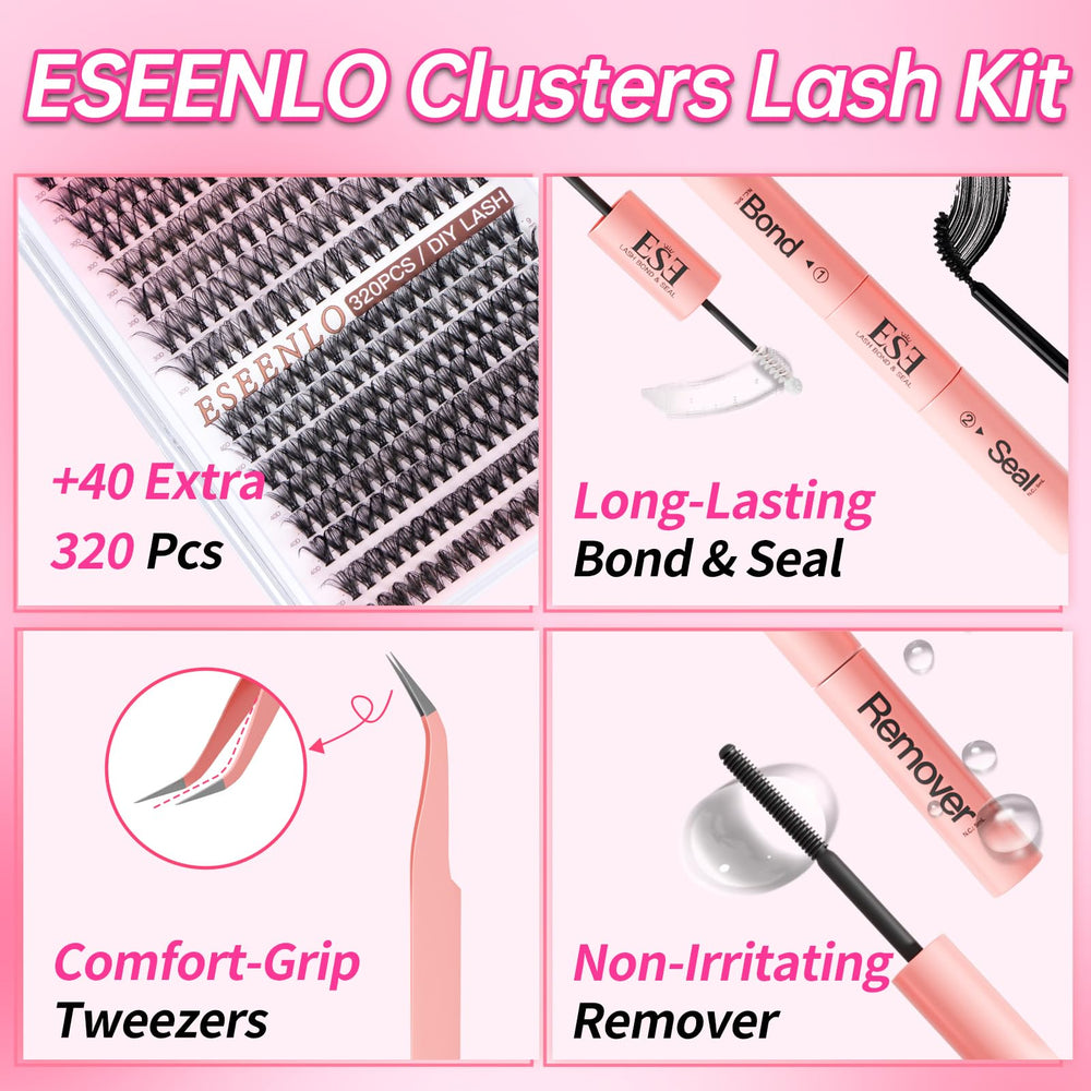 ESEENLO Lash brush helps clean and position during application.