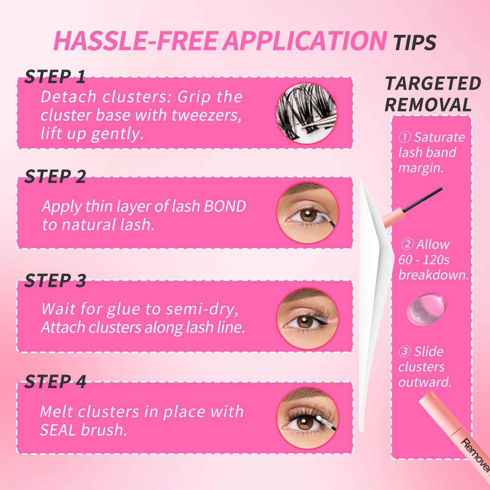 ESEENLO Varied lengths 9-16mm enable versatile lash looks.