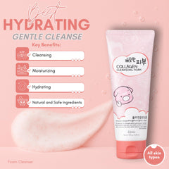 Esfolio Collagen Cleansing Foam closeup with Centella soothing care