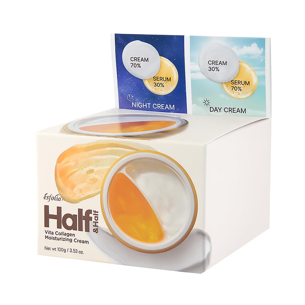 Esfolio Half and Half Vita Collagen Cream texture on skin demonstrating lightweight absorption