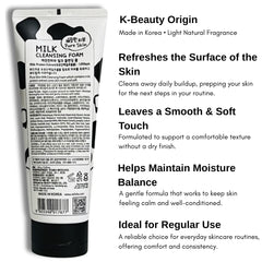 Esfolio Milk Cleansing Foam after rinse glow and balanced skin feel