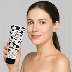Esfolio Milk Cleansing Foam on towel, ideal for morning routine