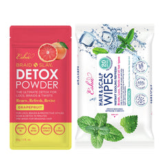 Esha Detox Kit wipes no-rinse for quick scalp refresh between washes.