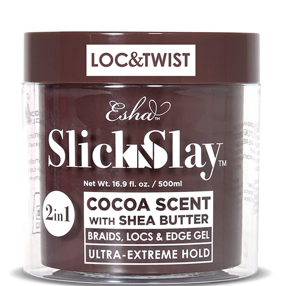Esha Slick N Slay braiding gel cocoa bottle with ultra hold for lasting styles